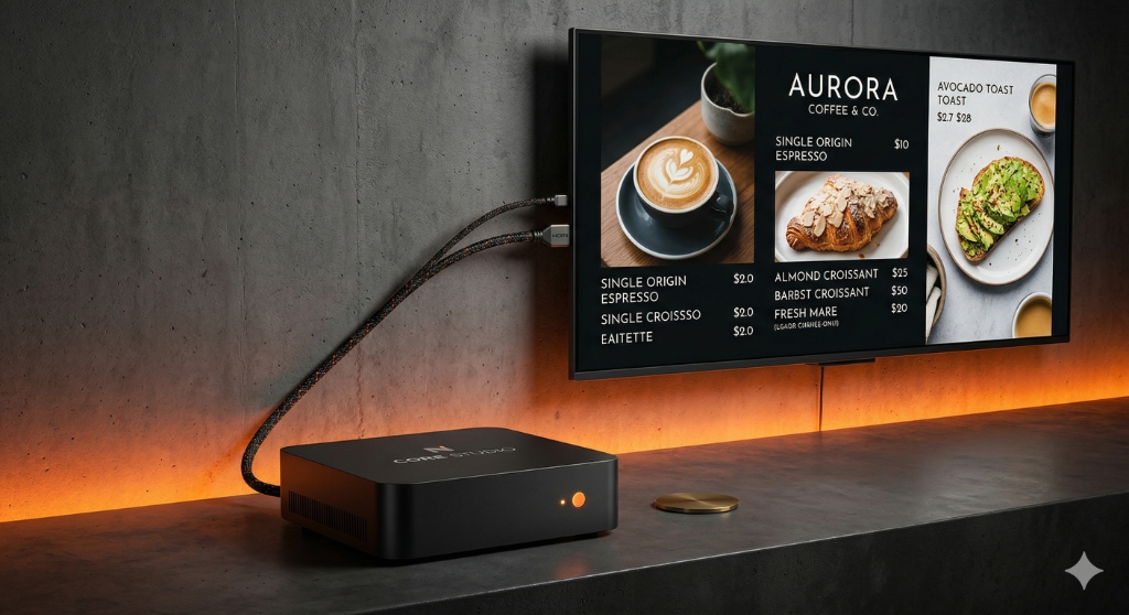 Digital Signage - Mini PC dengan TV Menu Board